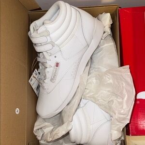 Reebok White Classic High-Top Sneakers